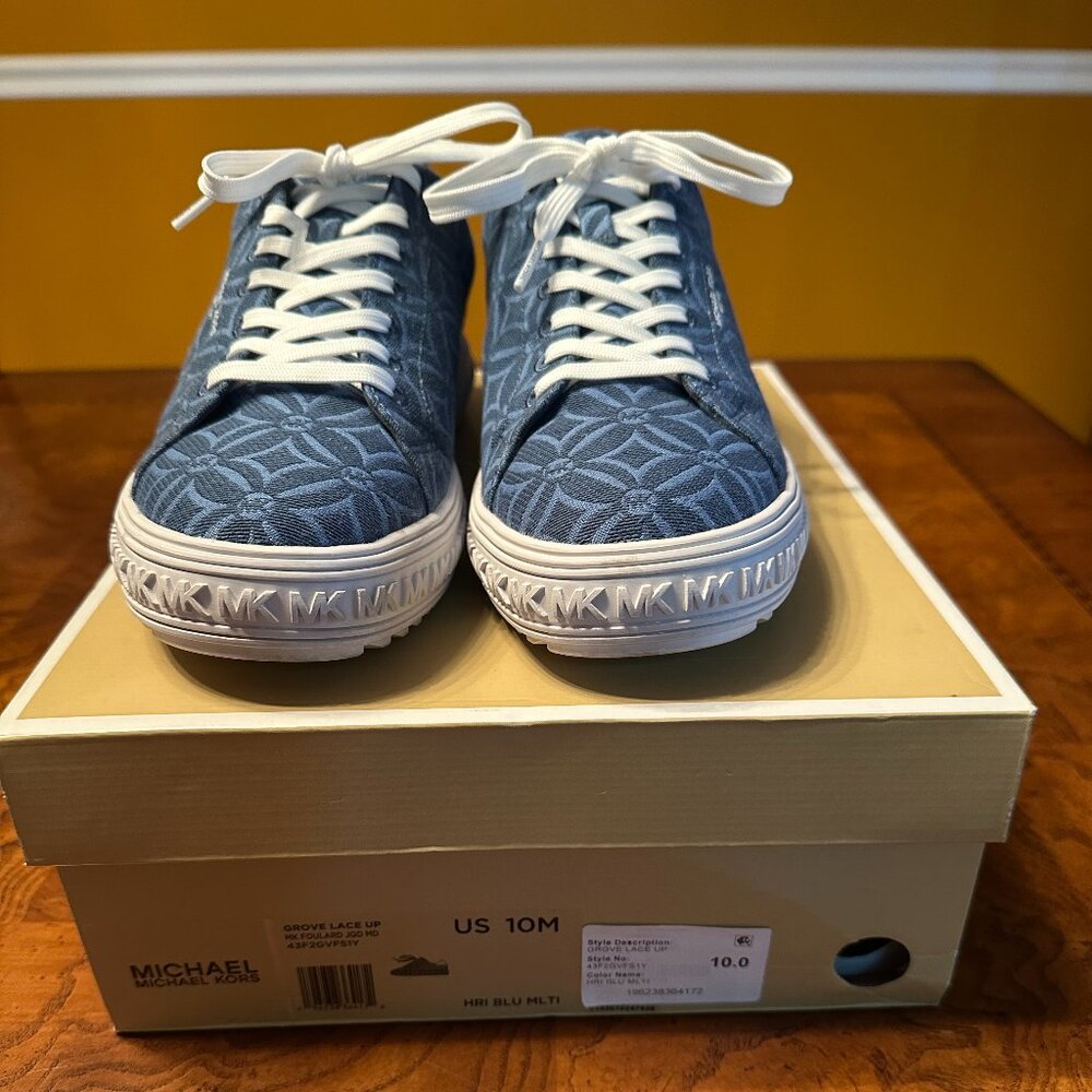 MICHAEL MICHAEL KORS Grove Logo Jacquard Sneaker Blue Size 10